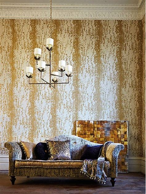Glowing Gold Living Room Ideas Gold Living Room Wall Wallpaper