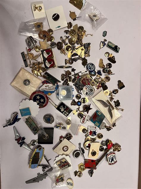 huge lot lapel hat pins vintage and mod organization clubs angels advertise ebay