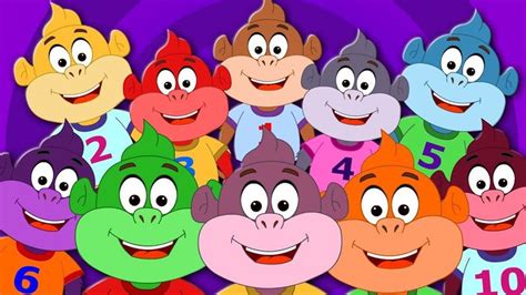Ten Little Monkeys Nursery Rhymes Kids Shows Videos For Toddlers