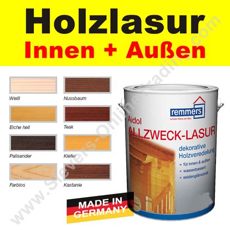 Oder sie reservieren ihren wunschlack online und holen ihn direkt in ihrem hornbach markt ab. Remmers Allzweck-Lasur Holzschutz Holzlasur innen, außen