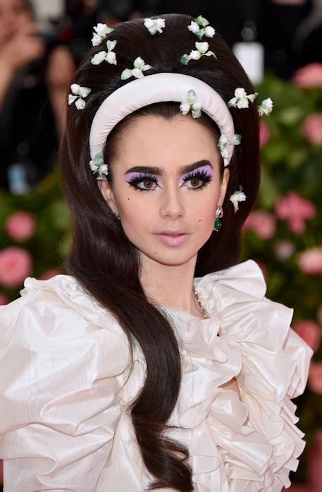 Ever Major Celebrity Beauty Look From This Years Fabulous Met Gala Lily Collins Met Gala