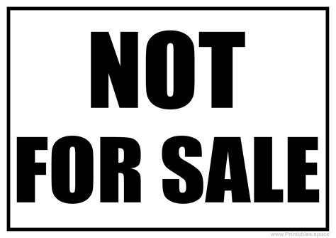 Not For Sale Sign Free Printables