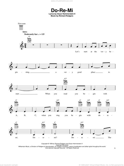 A concord company international copyright secured. Hammerstein - Do-Re-Mi sheet music for ukulele [PDF ...