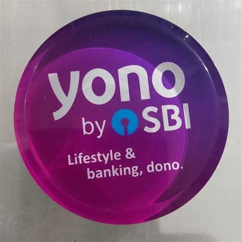 multicolor round acrylic yono sbi paper weight for advertising size 4inch d at rs 80 in delhi