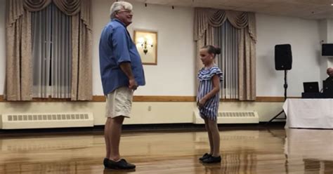 his granddaughter didn t have a dance partner so grandpa joins her and things get electric