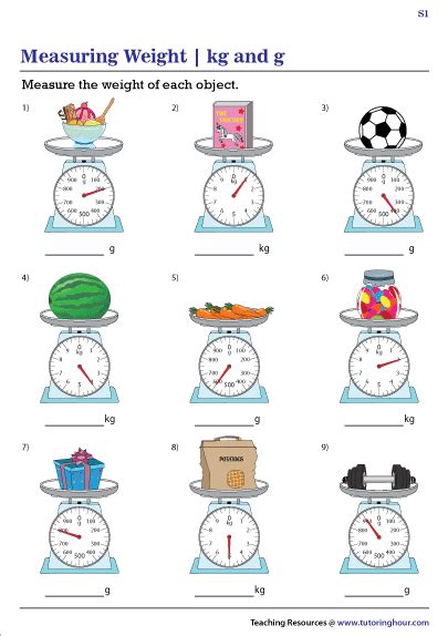 Reading Weighing Scales Worksheets Kilograms And Grams