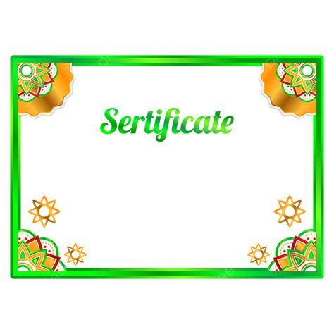 Frame Sertificate Png Picture Islamic Sertificate And Green Frame Free