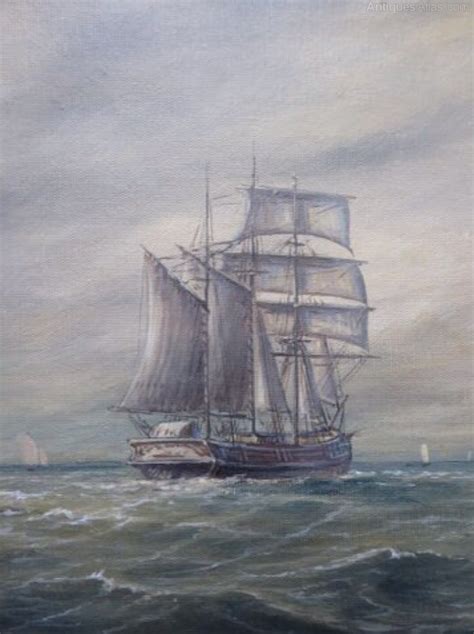 Antiques Atlas Marine Oil Painting Sailing Ships Seascape