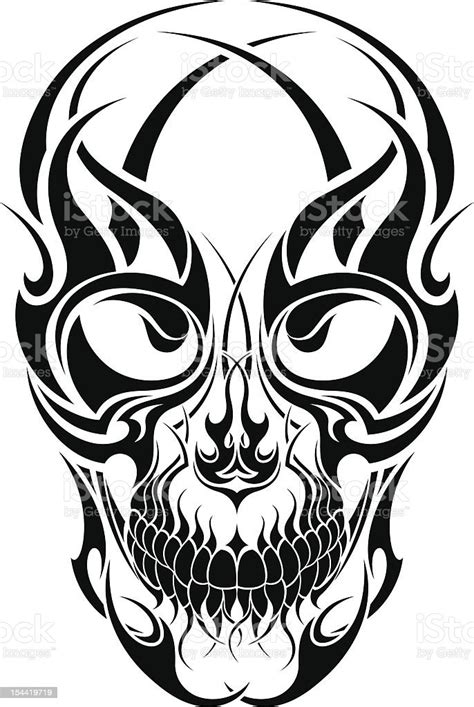 Tribal Tattoo Skull Design Stock Illustration Download Image Now Istock
