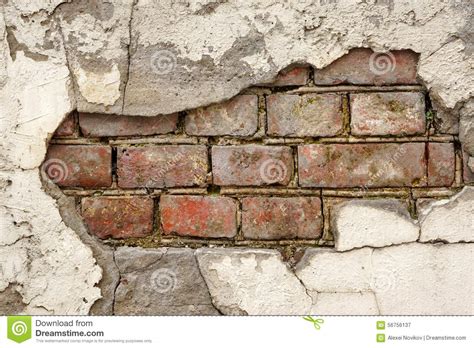 Bricklaying From Broken Red Brick With Sprouted Grass Stock Image Cartoondealer Com