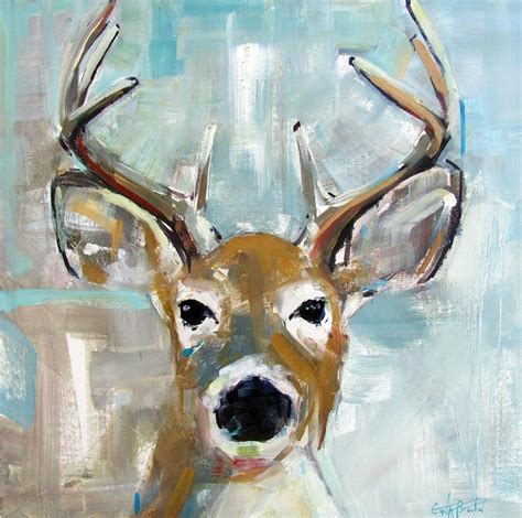 Deer On Light Blue Deer Painting Animal Paintings Oil Painting