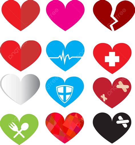 รูปชุดของสัญลักษณ์หัวใจของเวกเตอร์ปลอดภัยต่ำ สุขภาพแข็งแรง เวกเตอร์ png ต่ำ ปลอดภัย สุขภาพดี