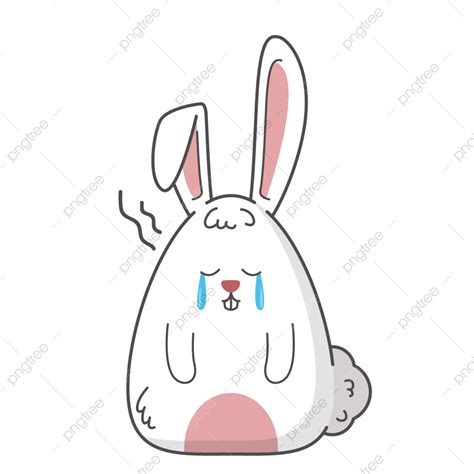 Crying Sad Vector Png Images Cute Bunny Sad And Crying Funny Cartoon