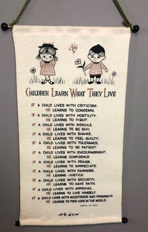 Lot 84 Children Learn What They Live Felt Wall Hanging
