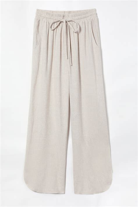 Solid Color With Pockets Sashes Wide Leg Pants Curvedream