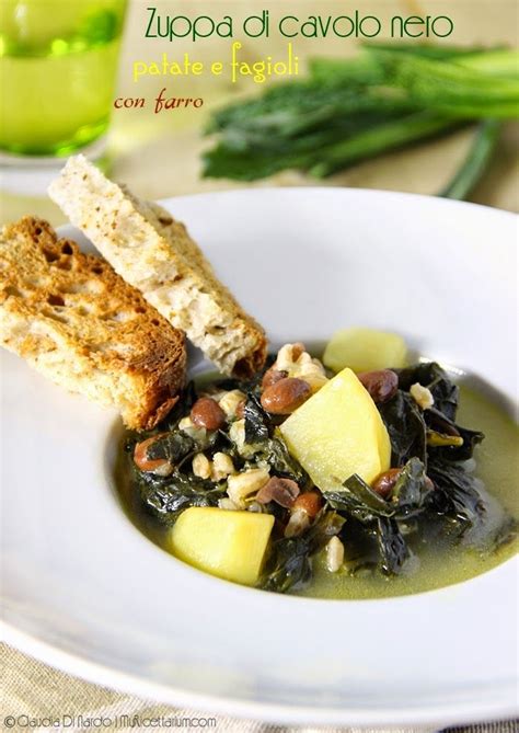 Ecco cosa avevo preparato ieri sera, zuppa di cavolo nero, fagioli e patate. Zuppa di cavolo nero, patate e fagioli con farro | Zuppa ...