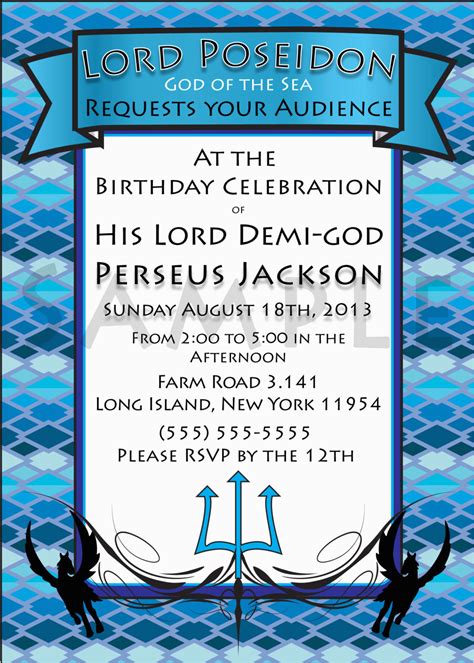 Percy Jackson Birthday Card Demi God Percy Jackson Inspired Greek God