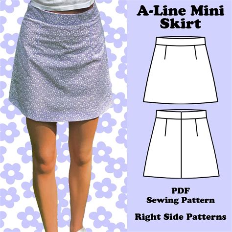 Pdf Mini Skirt Sewing Pattern Uk Size 4 14 Us Size 0 Etsy