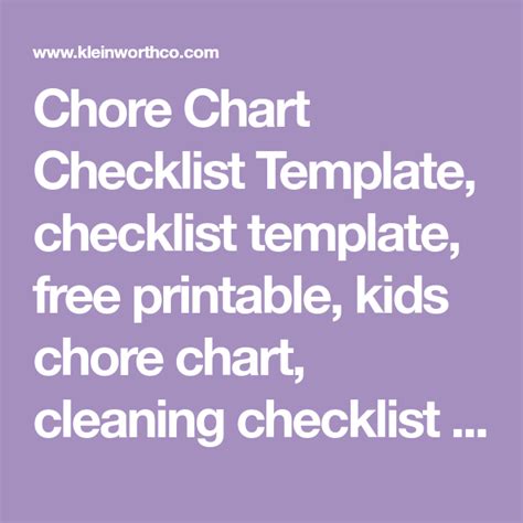 With this setup, if the dog is whining to go outside, a quick glance at the dog duties chart indicates whose job it is. Chore Chart Checklist Template, checklist template, free ...
