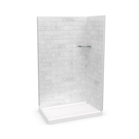 Maax Utile 48 Inch X 32 Inch X 84 Inch Marble Carrara Corner Shower