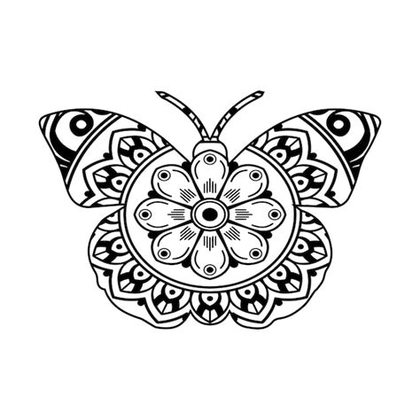 Premium Vector | A butterfly with a flower on itvector butterfly