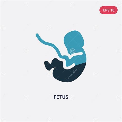 Two Color Fetus Vector Icon From Kid And Baby Concept Isolated Blue