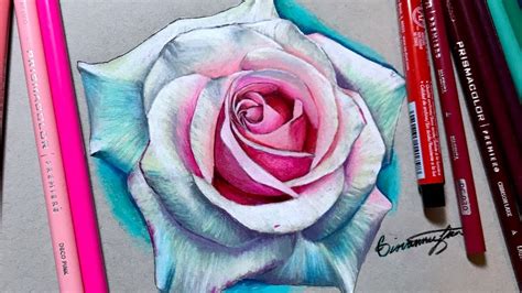 Realistic Rose Drawing Using Prismacolor Timelapse Youtube