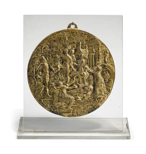 A Bronze Roundel Relief Plaque Of The Judgement Of Solomon Late 19th