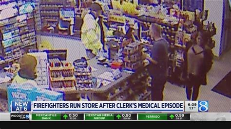 Clerk Goes Down Firefighters Ring Up Customers YouTube