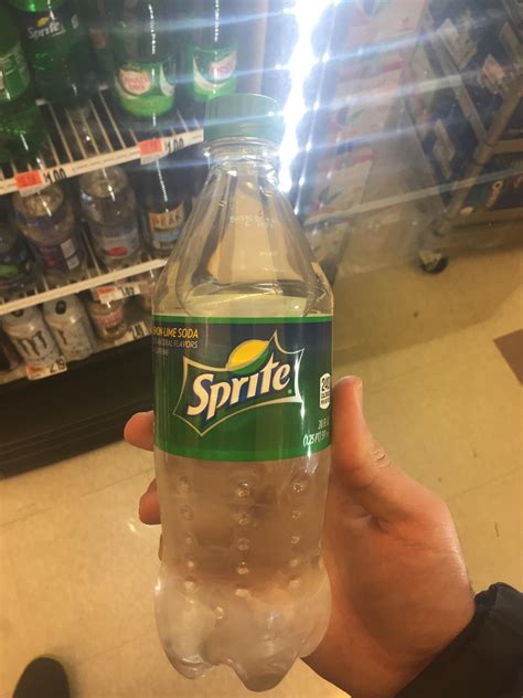 old photo of a clear Sprite bottle I took back in 2018 : Soda