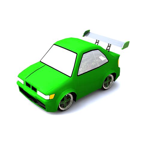 Low Poly Cartoon Car 3d Model Game Ready C4d