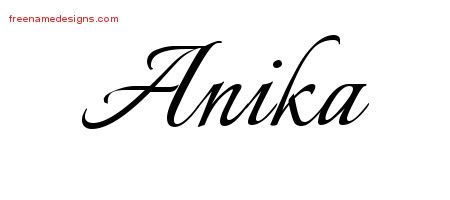 Calligraphic Name Tattoo Designs Anika Download Free Free Name Designs