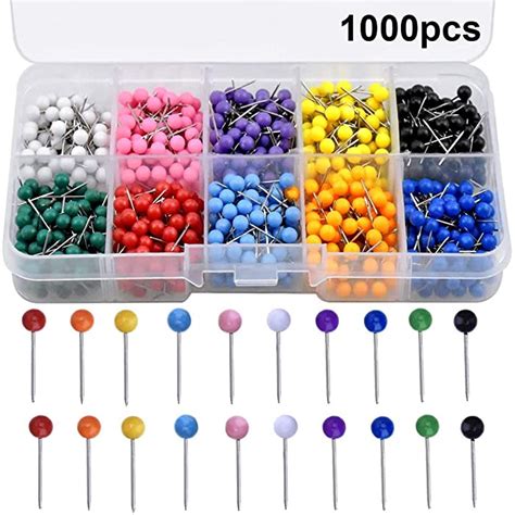 Buy Hqdeal 1000 Pieces 18 Inch Map Push Pins Map Pins With Coloured