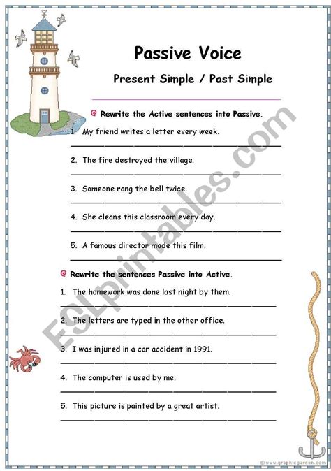 Passive Voice Esl Worksheet By Iamkwanzaa