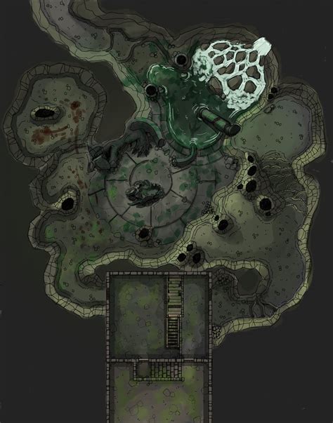 Drawing And Illustration Digital Dndrpg Encounter Map The Cavern Temple
