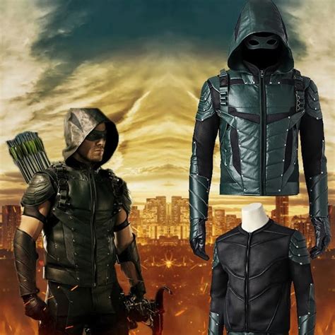 Green Arrow Oliver Queen Cosplay Costume Green Arrow Season 5 Superhero