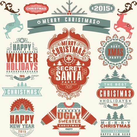 Browse svg vectors about christmas term. Delicate15 christmas labels ornaments vector Free vector ...