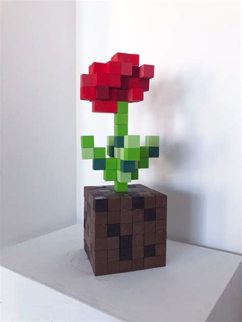 Minecraft Flowers Made Out Of Wood Cubes Tiktok Trend Diy Minecraft