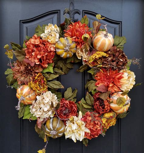 Thanksgiving Wreath Fall Wreaths For Front Door Fall Home Etsy