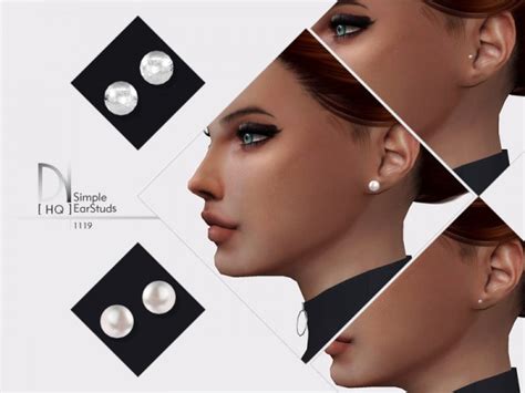 The Sims Resource Simple Ear Studs By Darknightt • Sims 4 Downloads