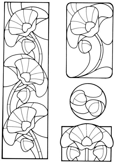 Art Nouveau Stained Glass Pattern Book Fleurs Art Nouveau Motifs Art