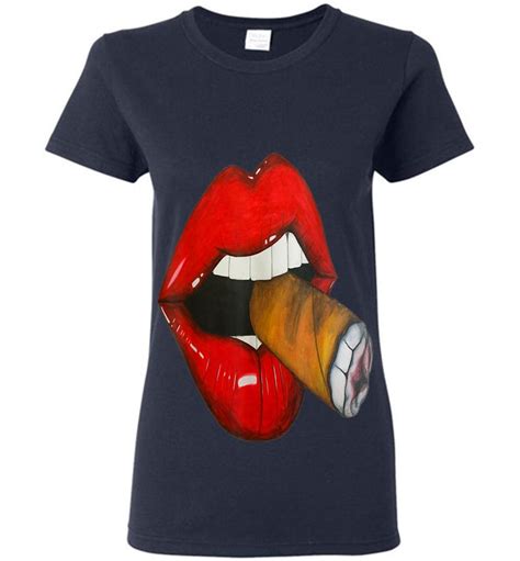 sexy smoke cuban cigar vixen red lips smoking womens t shirt inktee store