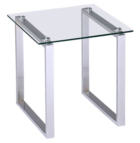 Bevan Chrome With Glass Top End Table 2kfurniture