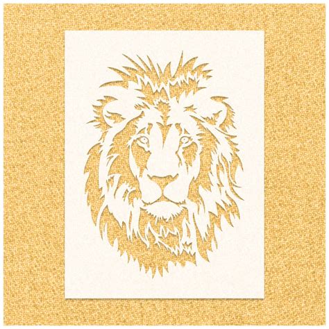 Hairy Lion Face Stencil Stencilmonkey