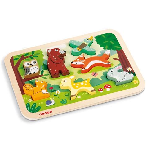 The age range for each of these puzzles starts between 12 and 24 months, and their features such as chunky pieces and peg handles make them easy for toddlers to maneuver. Forest Chunky Puzzle - Oompa Toys | Toddler toys, Baby ...