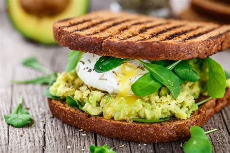 Avocado And Poached Egg Sandwich