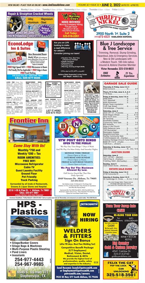 Abilene American Classifieds (06-02-22) Thrifty Nickel by Thrifty
