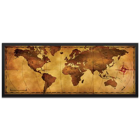 Metal Art Studio Old World Map Framed By Alan Rodriguez Traditional