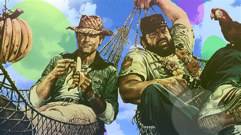 1680x1050 Resolution Painting Of Two Men On Hammocks Movies Terence