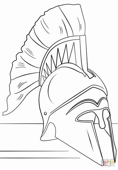 Roman Coloring Soldier Helmet Pages Rome Printable
